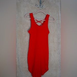Rainbow Red Mini Dress: Size M